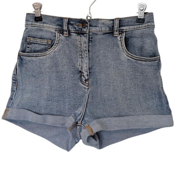 Aritzia Wilfred Free Jovovich Denim Shorts Retro Y2K Womens 6 Jorts Cuffed Blue - Picture 2 of 13